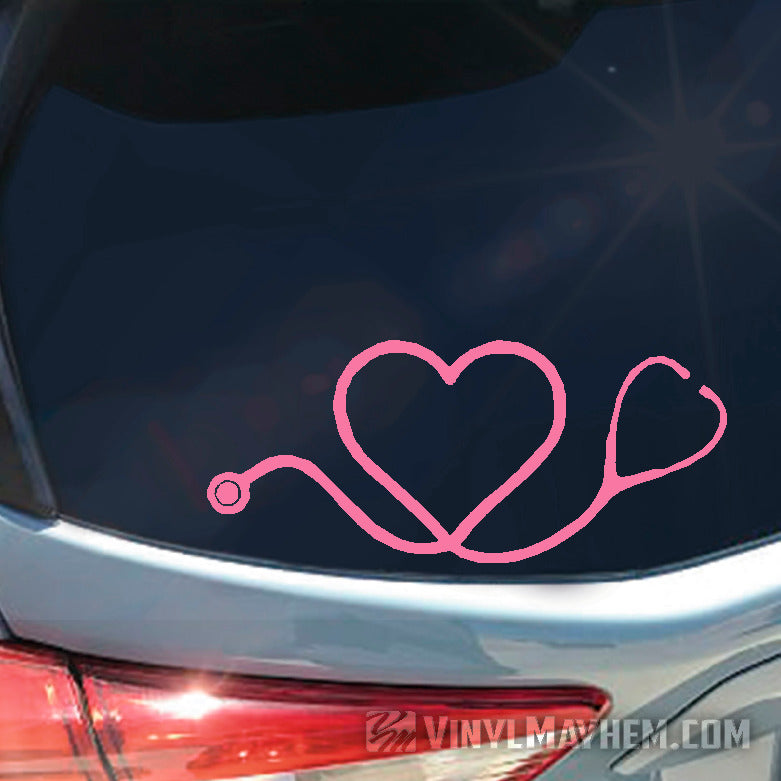 Stethoscope heart vinyl sticker nurse doctor EMT