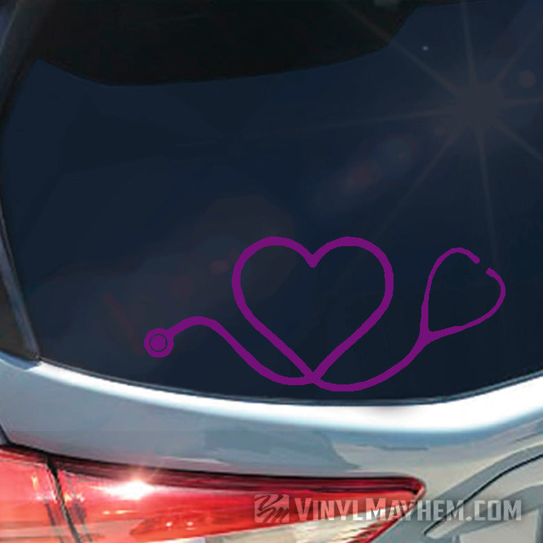 Stethoscope heart vinyl sticker nurse doctor EMT