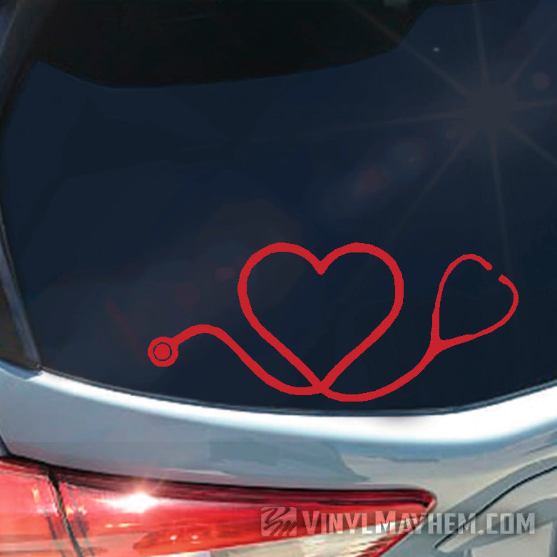 Stethoscope heart vinyl sticker nurse doctor EMT