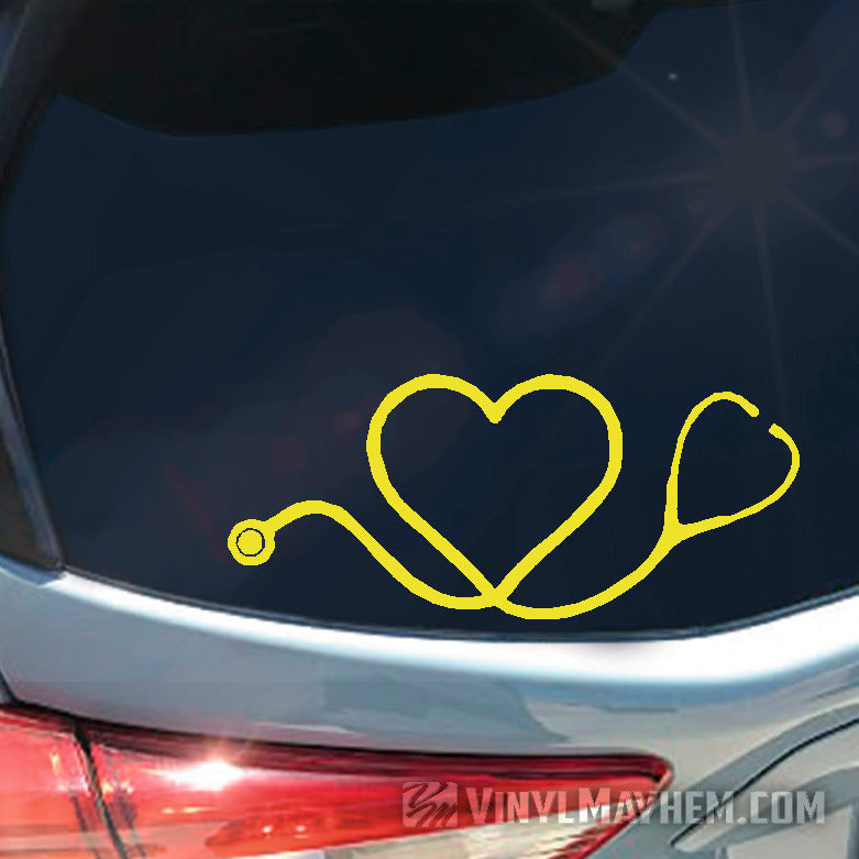 Stethoscope heart vinyl sticker nurse doctor EMT