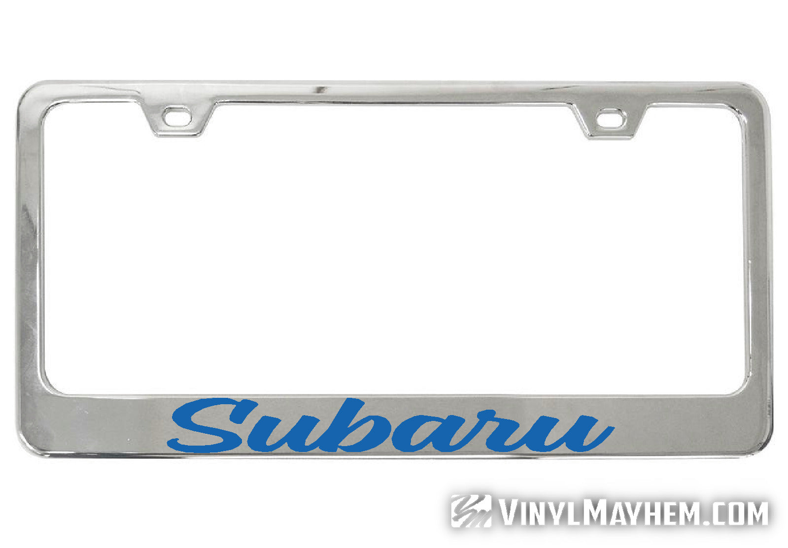 Subaru chrome license plate frame