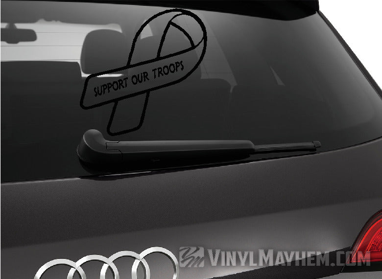 Support Our Troops Ribbon vinyl sticker
