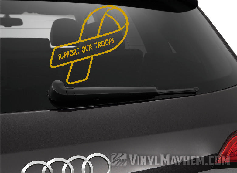 Support Our Troops Ribbon vinyl sticker