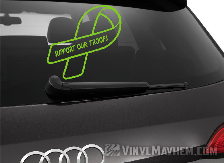 Support Our Troops Ribbon vinyl sticker