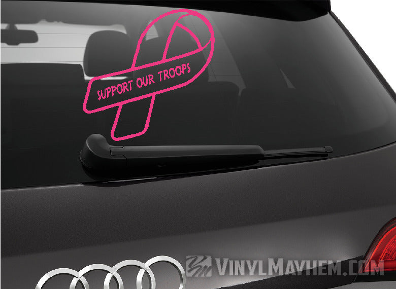 Support Our Troops Ribbon vinyl sticker