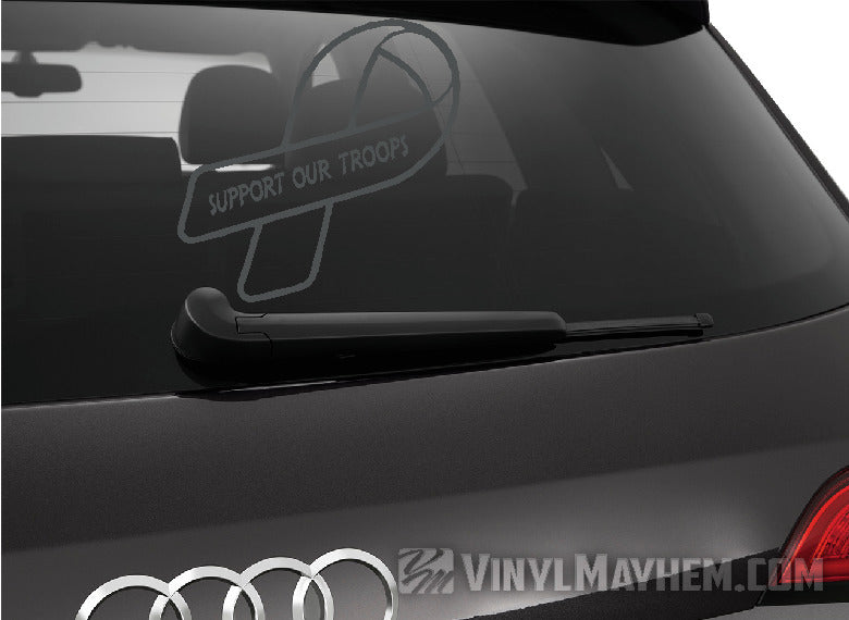 Support Our Troops Ribbon vinyl sticker