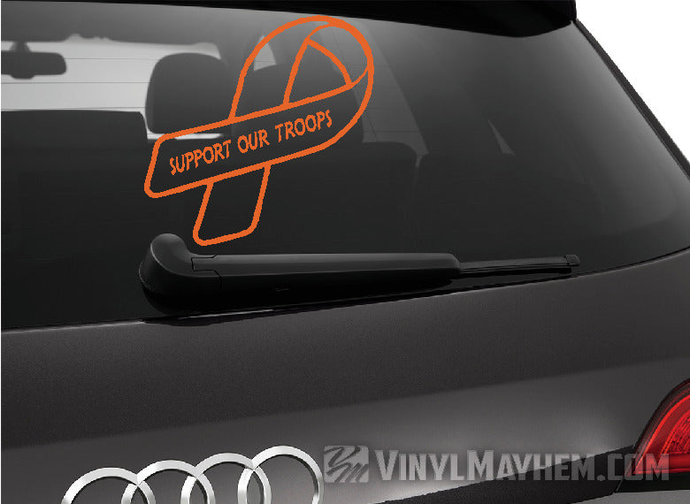 Support Our Troops Ribbon vinyl sticker