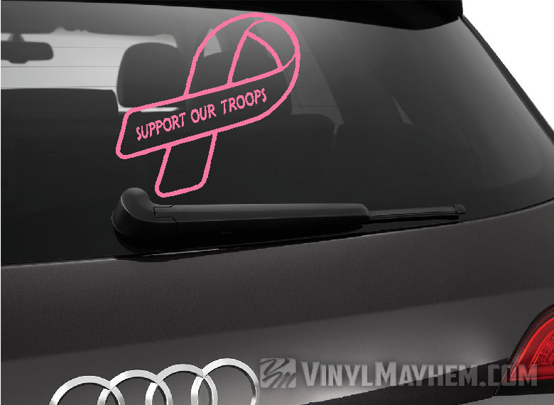 Support Our Troops Ribbon vinyl sticker