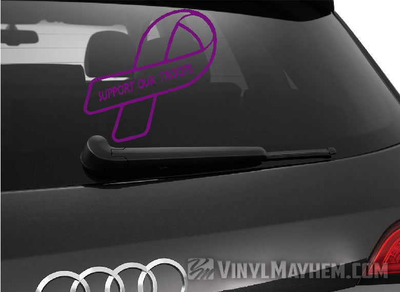 Support Our Troops Ribbon vinyl sticker