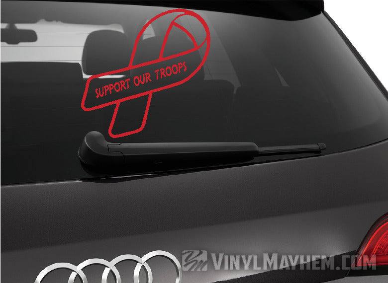 Support Our Troops Ribbon vinyl sticker