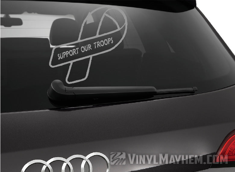 Support Our Troops Ribbon vinyl sticker