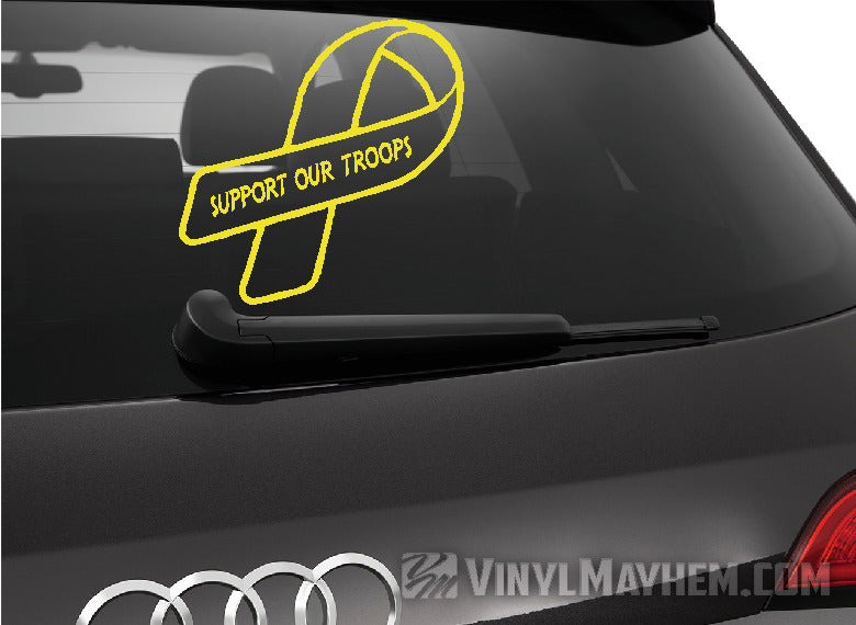 Support Our Troops Ribbon vinyl sticker