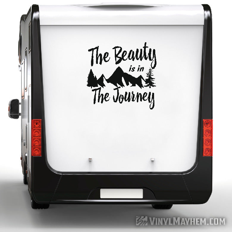 The Beauty Is In The Journey Travel Mountain vinyl sticker
