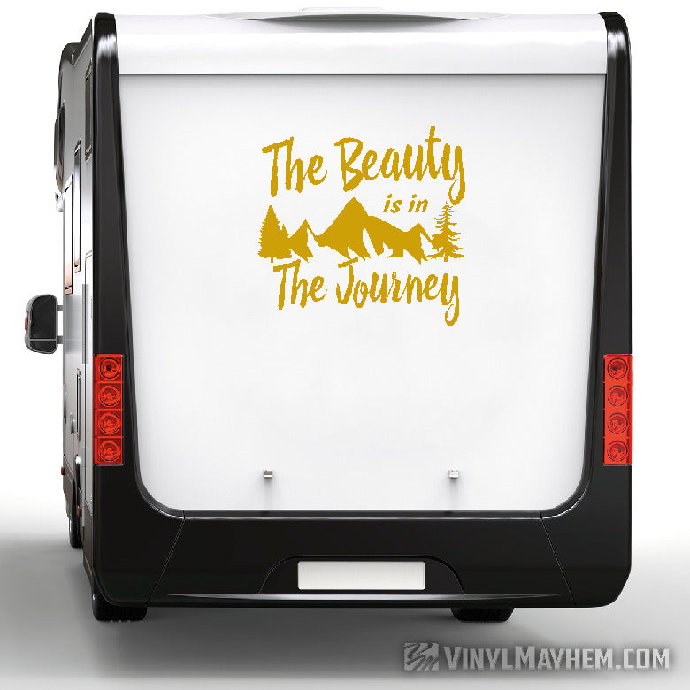The Beauty Is In The Journey Travel Mountain vinyl sticker
