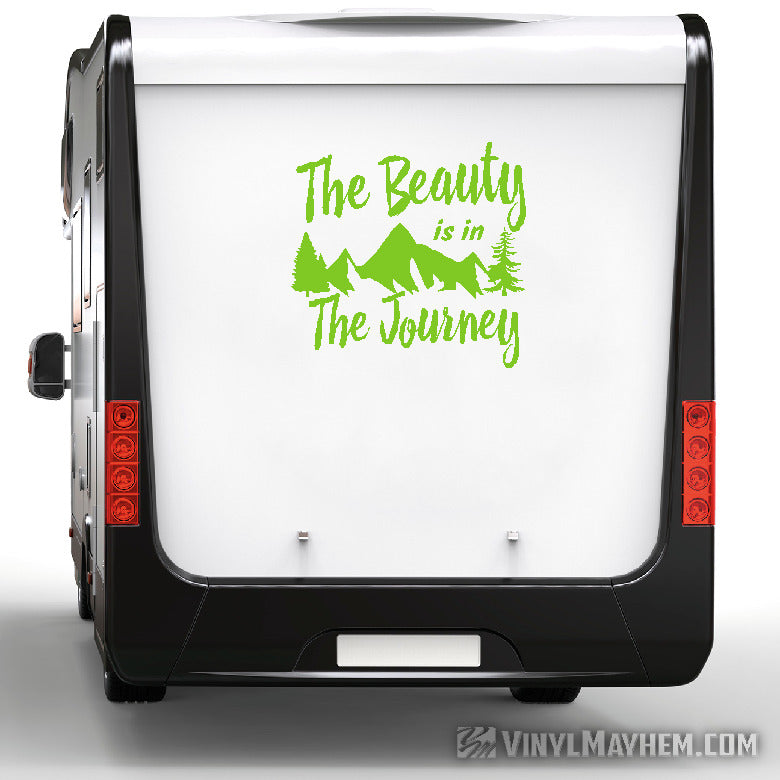 The Beauty Is In The Journey Travel Mountain vinyl sticker
