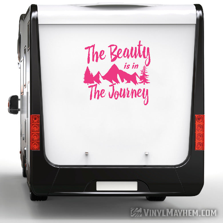 The Beauty Is In The Journey Travel Mountain vinyl sticker