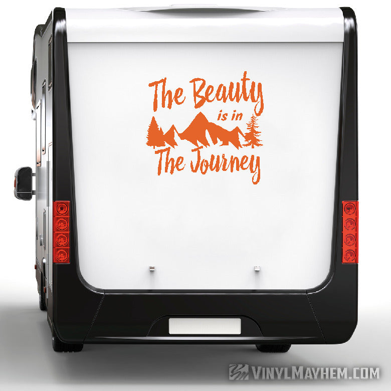 The Beauty Is In The Journey Travel Mountain vinyl sticker