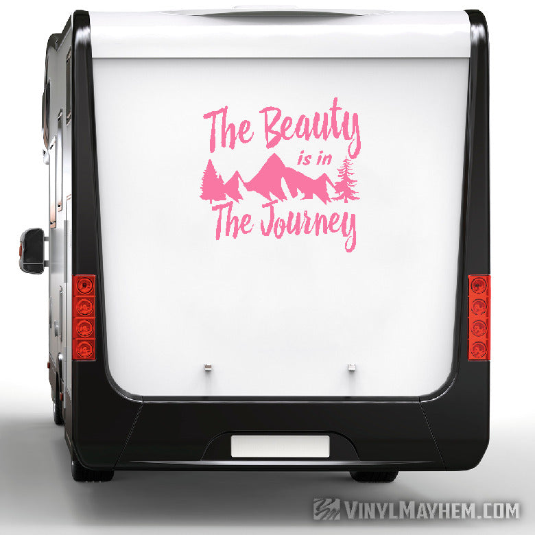 The Beauty Is In The Journey Travel Mountain vinyl sticker