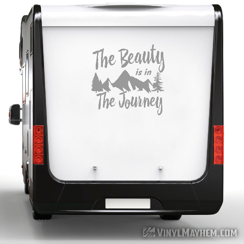 The Beauty Is In The Journey Travel Mountain vinyl sticker