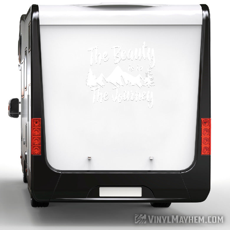 The Beauty Is In The Journey Travel Mountain vinyl sticker