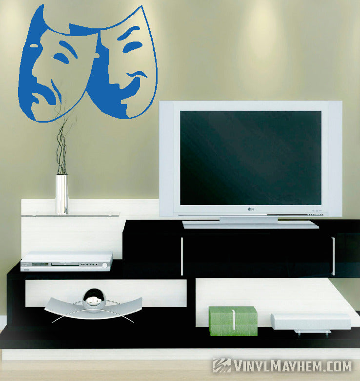 Theater masks comedy and tragedy vinyl sticker