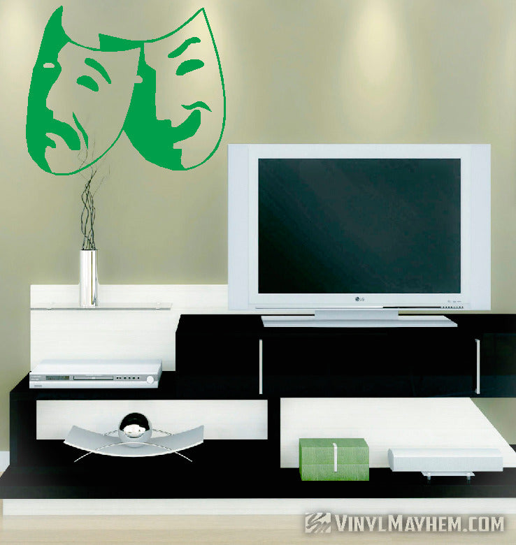 Theater masks comedy and tragedy vinyl sticker