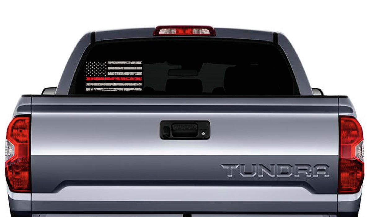 Thin Red Line Distressed American flag sticker