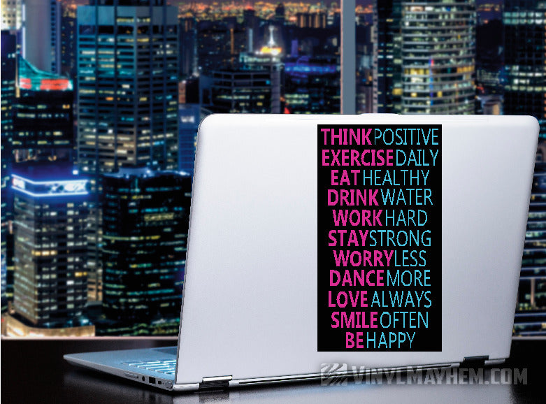Think Positive Be Happy motivational sticker
