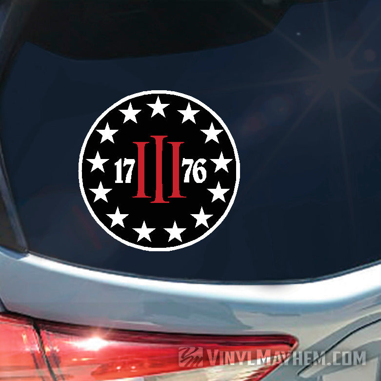 Three Percent 1776 stars in circle sticker