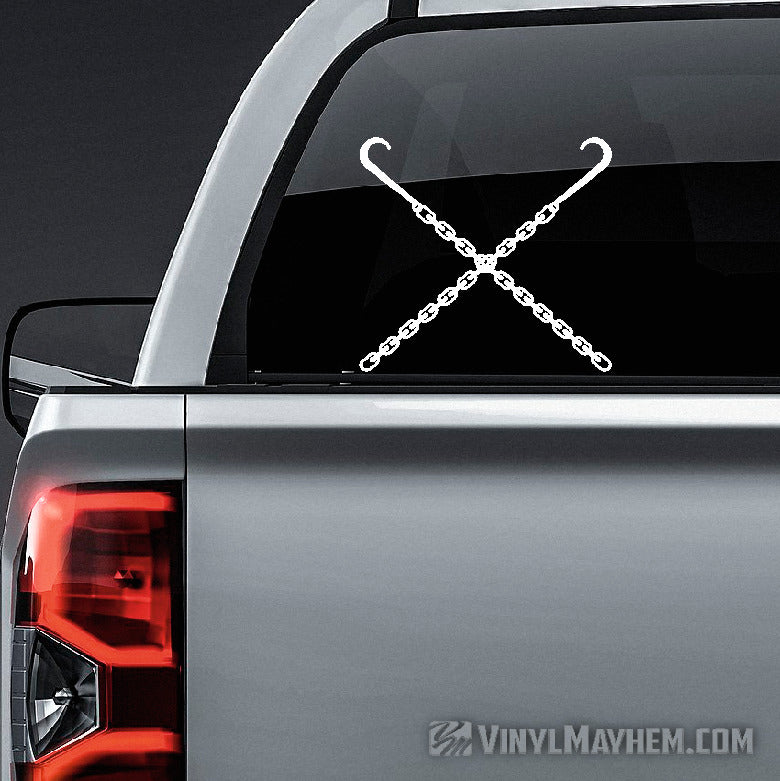 Tow Hooks and Chains crossed vinyl sticker