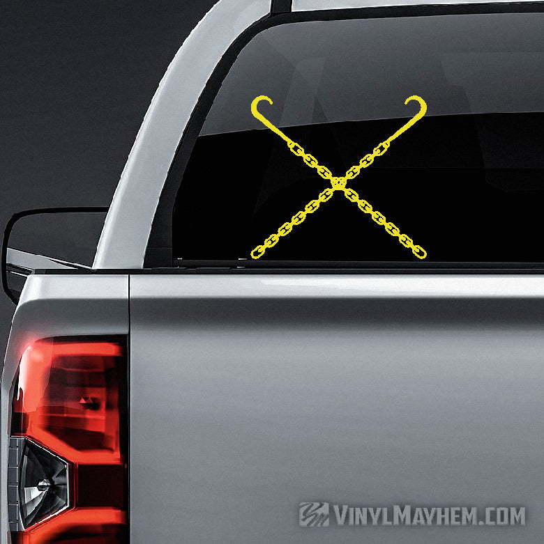 Tow Hooks and Chains crossed vinyl sticker