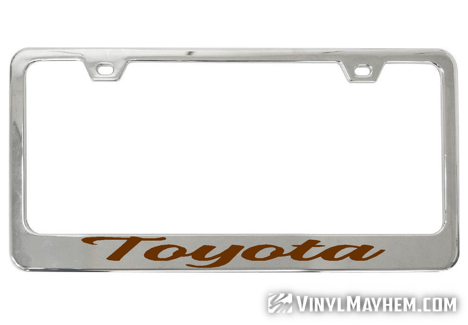 https://vinylmayhem.com/cdn/shop/products/Toyota-license-plate-frame-brown-vinyl_5000x.jpg?v=1704582833