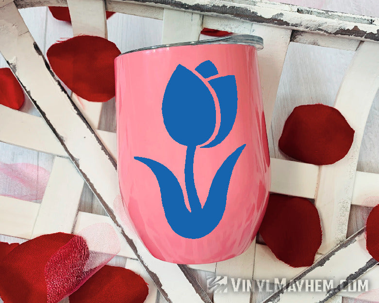 Tulip flower silhouette curved vinyl sticker