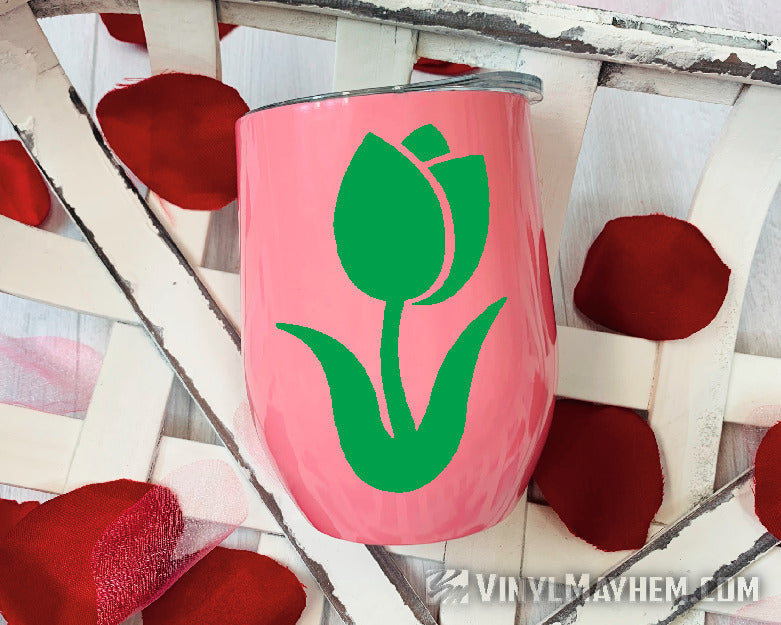Tulip flower silhouette curved vinyl sticker