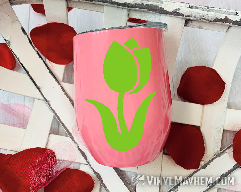 Tulip flower silhouette curved vinyl sticker
