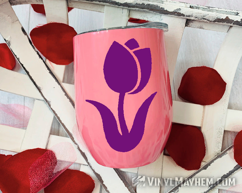 Tulip flower silhouette curved vinyl sticker