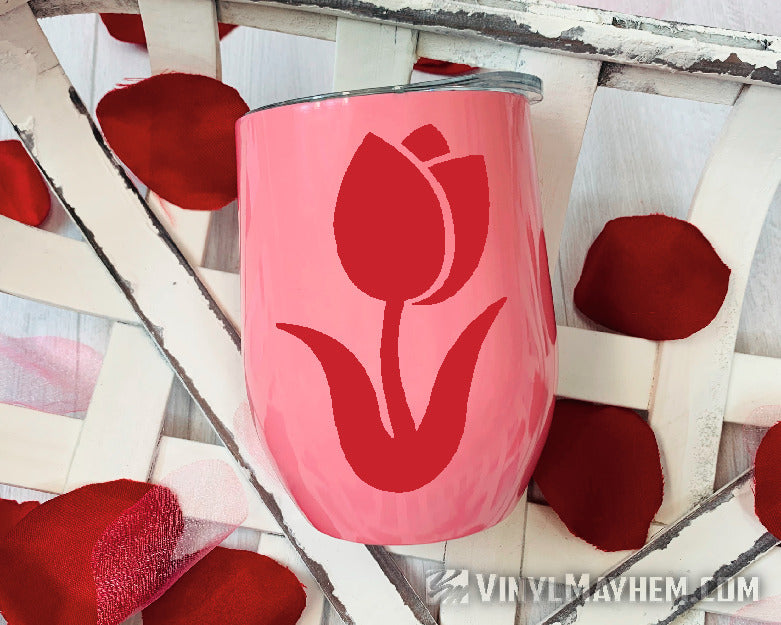 Tulip flower silhouette curved vinyl sticker