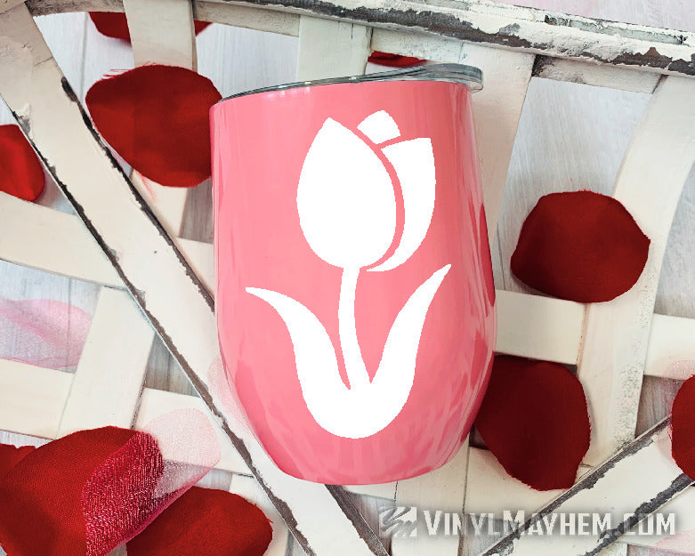 Tulip flower silhouette curved vinyl sticker