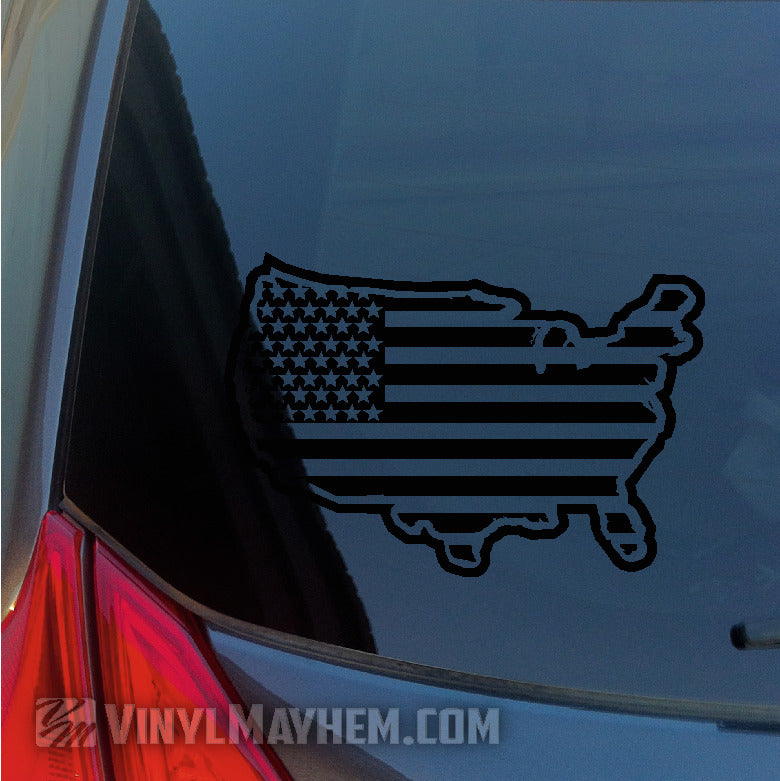 United States of America flag outlined vinyl sticker