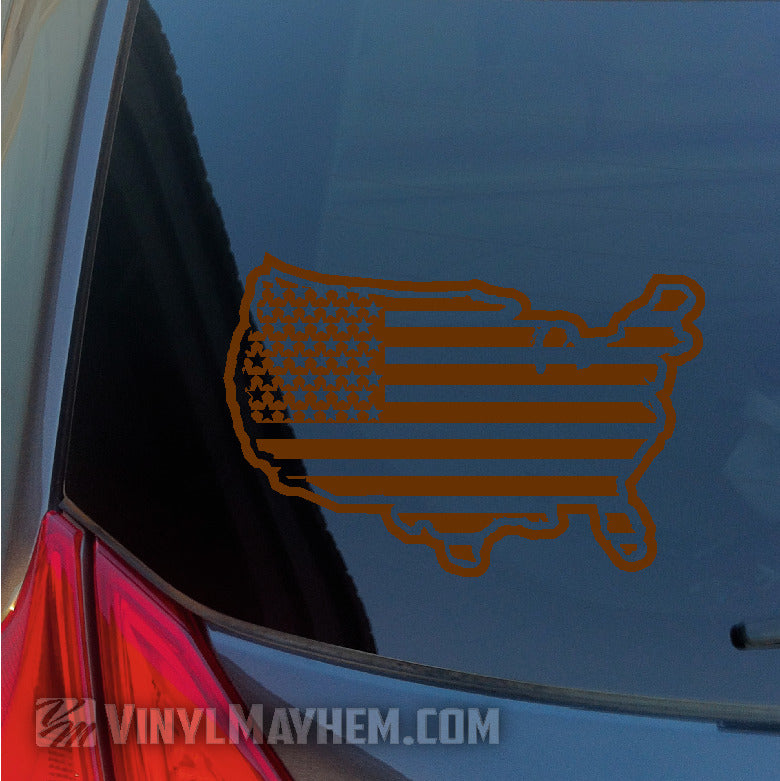 United States of America flag outlined vinyl sticker