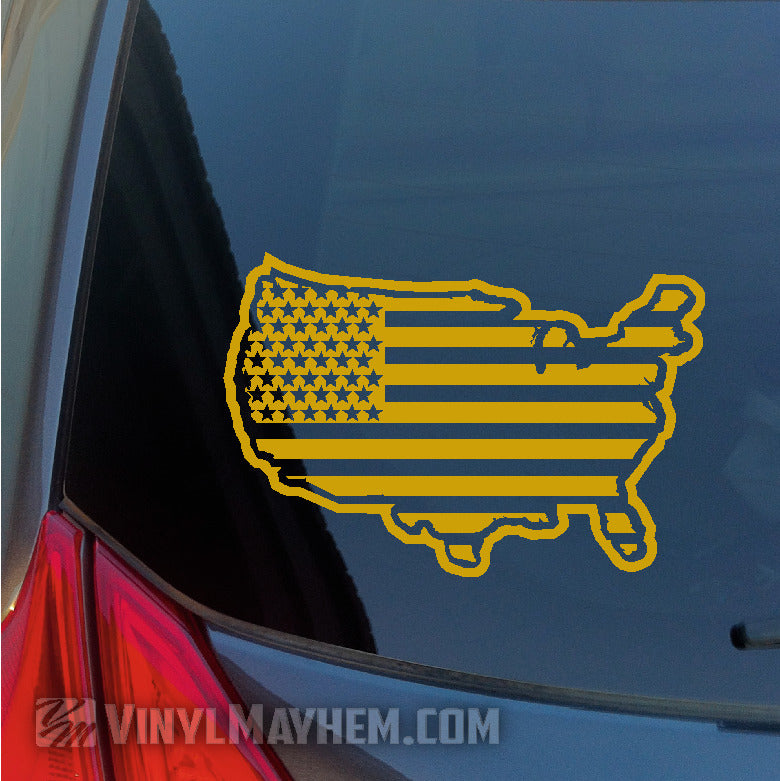 United States of America flag outlined vinyl sticker