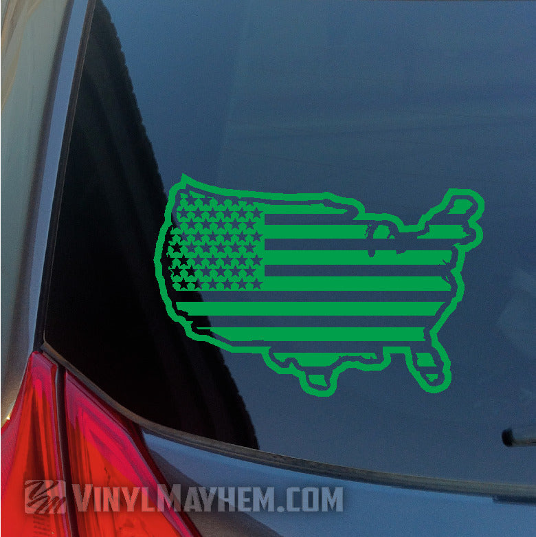 United States of America flag outlined vinyl sticker