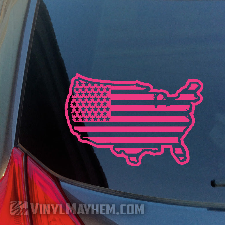 United States of America flag outlined vinyl sticker