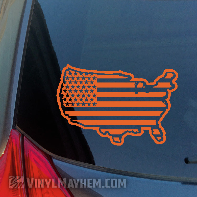 United States of America flag outlined vinyl sticker