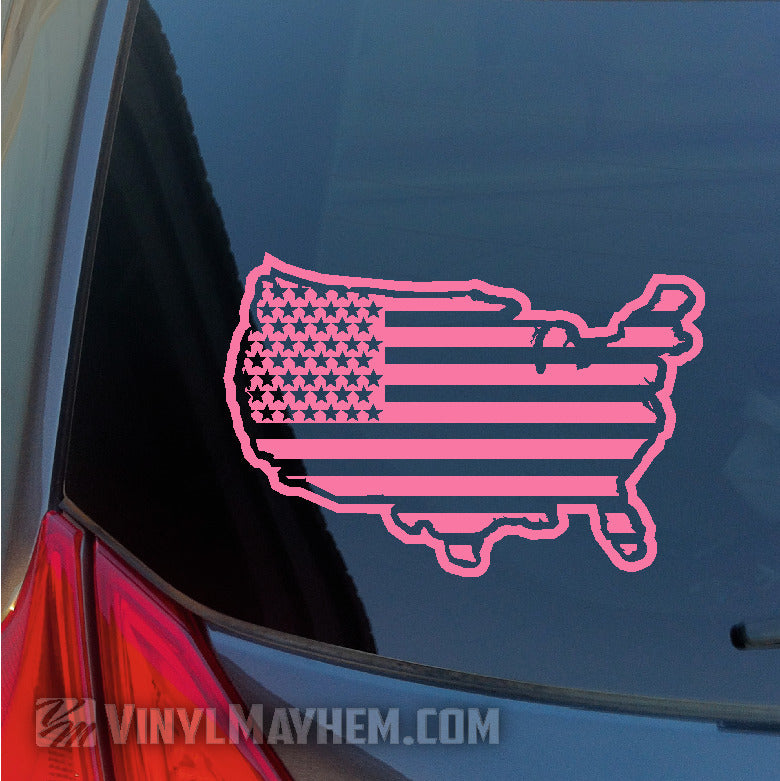 United States of America flag outlined vinyl sticker
