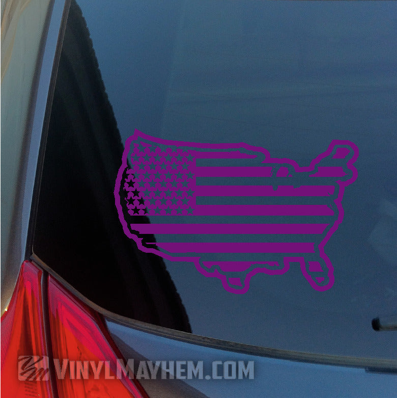 United States of America flag outlined vinyl sticker