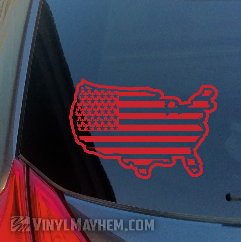 United States of America flag outlined vinyl sticker