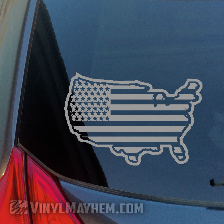 United States of America flag outlined vinyl sticker
