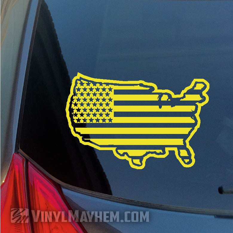 United States of America flag outlined vinyl sticker