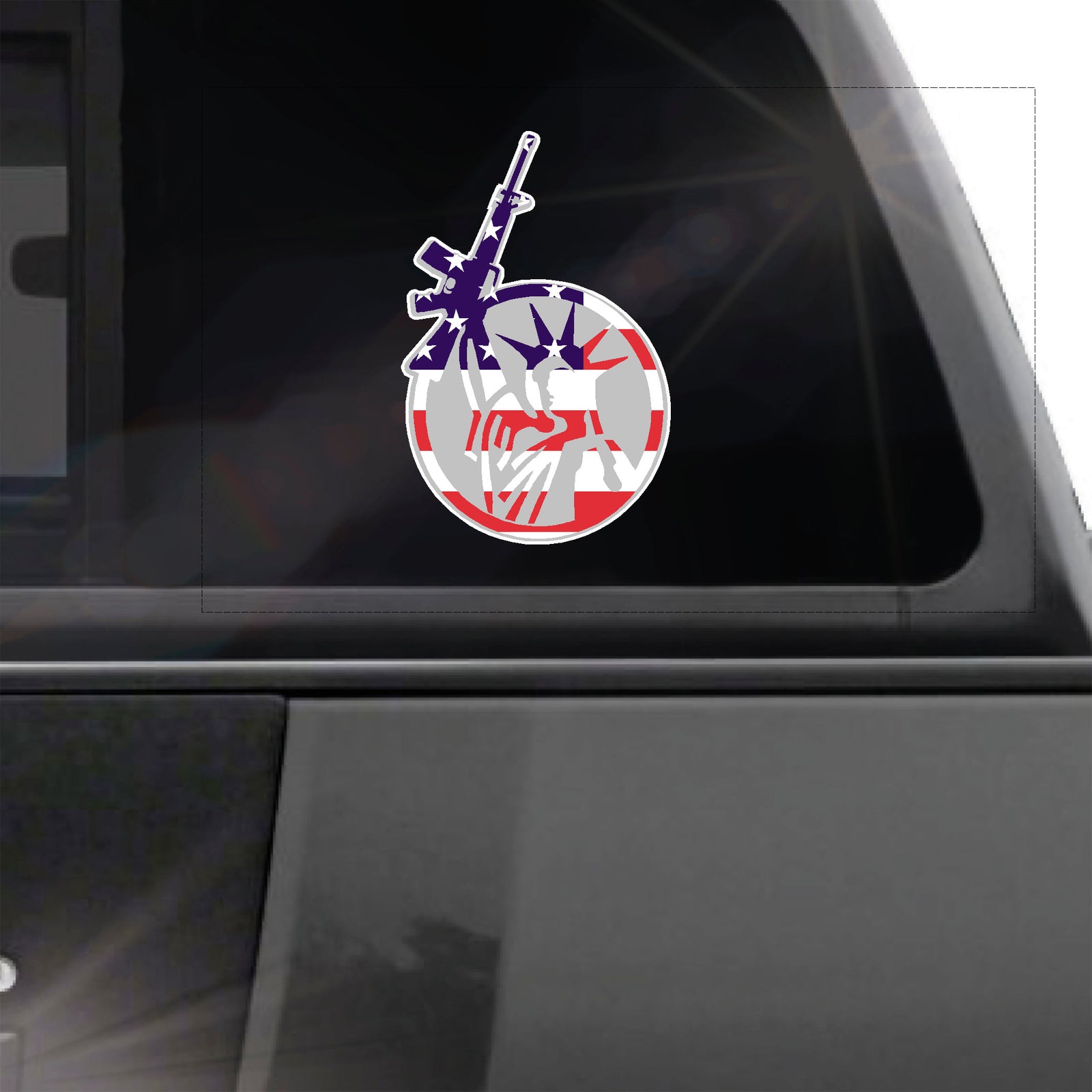 Statue of Liberty AR15 American Flag sticker